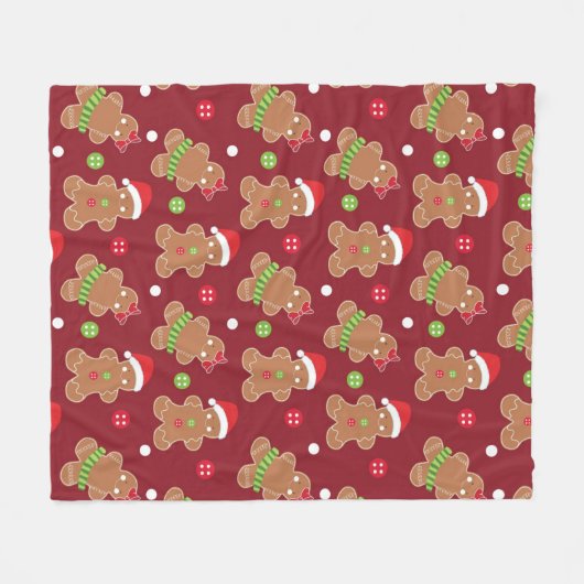 Weihnachtsthema Gingerbread Männer Fleecedecke (Vorderseite (Horizontal))