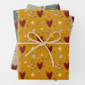 Weihnachtsthema handGezeichnet Nahtloses Muster Geschenkpapier Set (Beispiel)