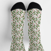 Weihnachtsthema Holly, Mistletoe, Berries Muster Socken (Oben)