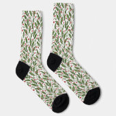 Weihnachtsthema Holly, Mistletoe, Berries Muster Socken (Rechts)