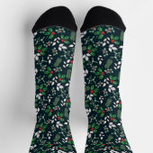 Weihnachtsthema Holly, Mistletoe, Rote Berries Socken (Oben)