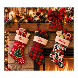Weihnachtsthema Lab Lover Holiday Patchwork Großer Weihnachtsstrumpf