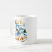 Weihnachtsthema lassen es Schnee Niedlichen Schnee Kaffeetasse (Vorderseite Links)