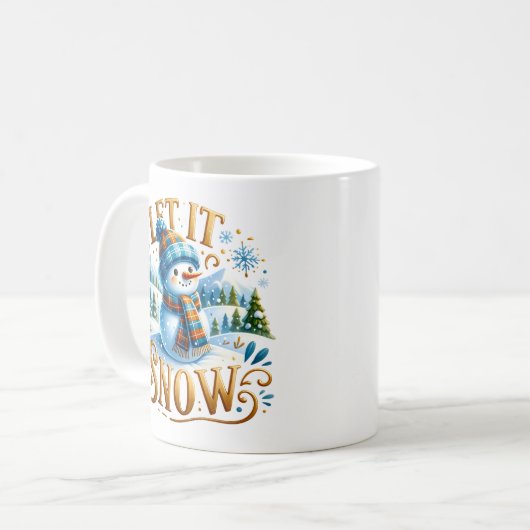 Weihnachtsthema lassen es Schnee Niedlichen Schnee Kaffeetasse (Vorderseite Links)