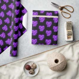 Weihnachtsthema "Lila Bow" Geschenkpapier