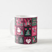 Weihnachtsthema Lila und rosa Frohe Weihnachten Kaffeetasse (Vorderseite Links)