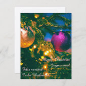 Weihnachtsthema mit 2 Weihnachtsballen... Einladung (Vorne/Hinten)