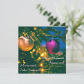 Weihnachtsthema mit 2 Weihnachtsballen... Einladung (Stehend Vorderseite)