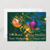 Weihnachtsthema mit 2 Weihnachtsballen... Postkarte (Vorne/Hinten)