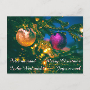 Weihnachtsthema mit 2 Weihnachtsballen... Postkarte