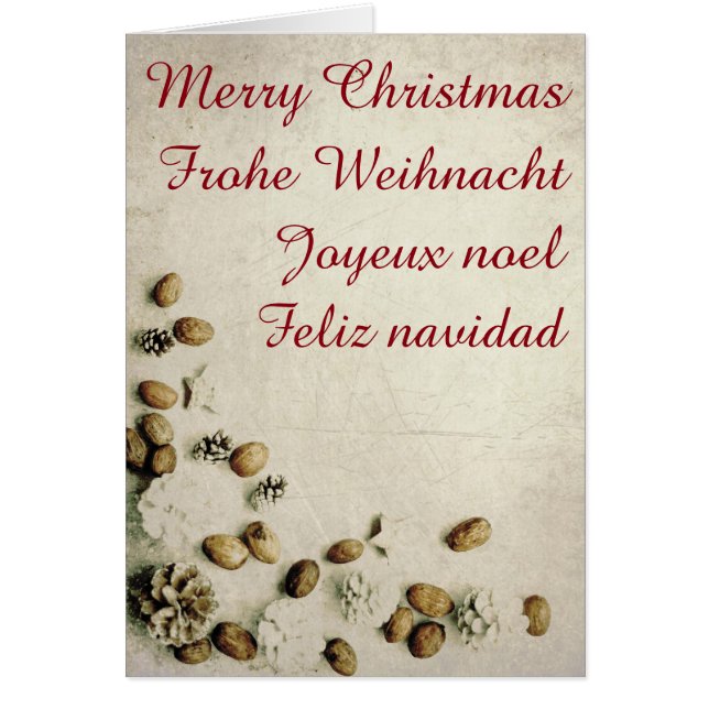 Weihnachtsthema mit Walnut Grußkarten (Vorne)