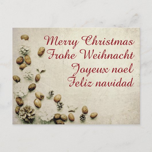 Weihnachtsthema mit Walnut Grußkarten Postkarte (Vorderseite)