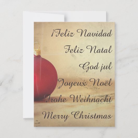 Weihnachtsthema mit Weihnachtsball (Vorderseite)