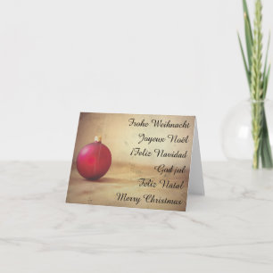 Weihnachtsthema mit Weihnachtsball Feiertagskarte