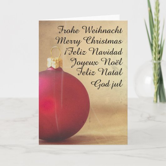 Weihnachtsthema mit Weihnachtsball Feiertagskarte (Vorderseite)