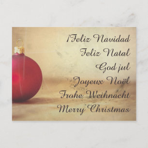 Weihnachtsthema mit Weihnachtsball Feiertagspostkarte