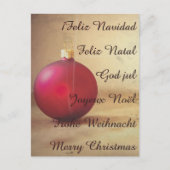 Weihnachtsthema mit Weihnachtsball Feiertagspostkarte (Vorderseite)