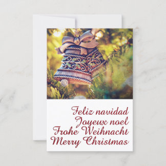 Weihnachtsthema mit zwei Glocken Einladung