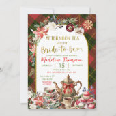 Weihnachtsthema Nachmittag Tee Party Brautparty Einladung (Vorderseite)