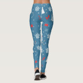 Weihnachtsthema Nahtloses Muster Leggings (Rückseite)