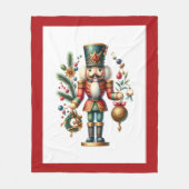 Weihnachtsthema Nutcracker auf Weiß Fleecedecke (Vorderseite)
