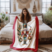 Weihnachtsthema Nutcracker auf Weiß Fleecedecke