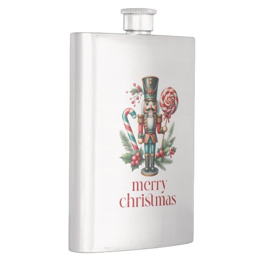 Weihnachtsthema Nutcracker Candy Cane Custom Text Flachmann (Rechts)