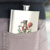 Weihnachtsthema Nutcracker Candy Cane Custom Text Flachmann (Beispiel)