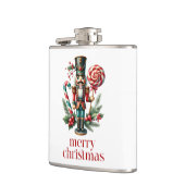 Weihnachtsthema Nutcracker Candy Cane Custom Text Flachmann (Links)