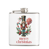 Weihnachtsthema Nutcracker Candy Cane Custom Text Flachmann (Vorderseite)