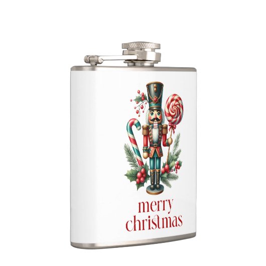 Weihnachtsthema Nutcracker Candy Cane Custom Text Flachmann (Rechts)