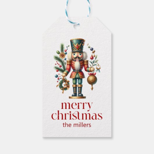 Weihnachtsthema Nutcracker Geschenkanhänger (Rückseite)