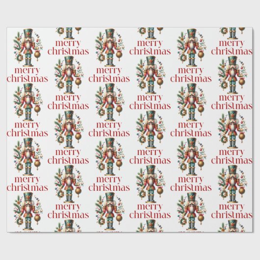 Weihnachtsthema Nutcracker Muster Geschenkpapier (Flach)