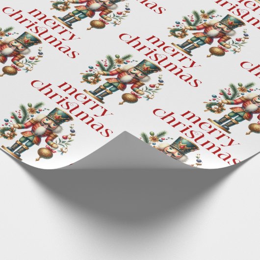 Weihnachtsthema Nutcracker Muster Geschenkpapier (Ecke)