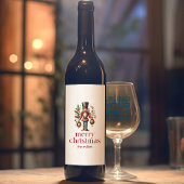 Weihnachtsthema Nutcracker Red Retro Typografie Weinetikett