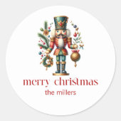 Weihnachtsthema Nutcracker Retro Typografie 2 Runder Aufkleber (Vorderseite)