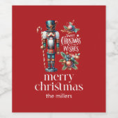 Weihnachtsthema Nutcracker Retro Typografie Wein L Weinetikett (Einzelnes Label)