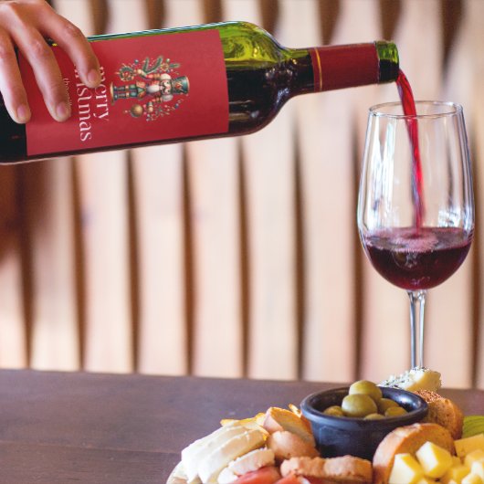 Weihnachtsthema Nutcracker Retro Typografie Weinetikett