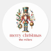 Weihnachtsthema Nutcracker Runder Aufkleber (Vorderseite)