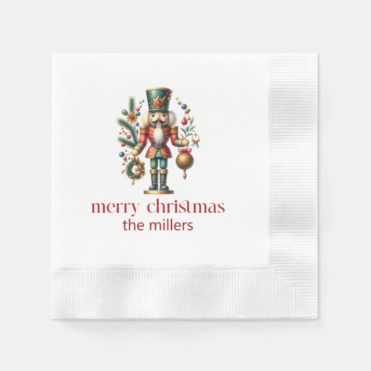 Weihnachtsthema Nutcracker Serviette (Vorderseite)