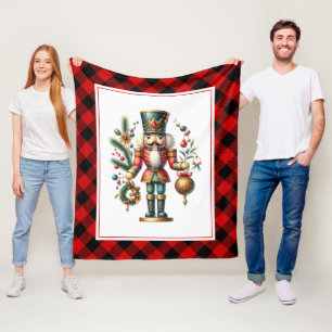 Weihnachtsthema Nutcracker Tartan Fleecedecke
