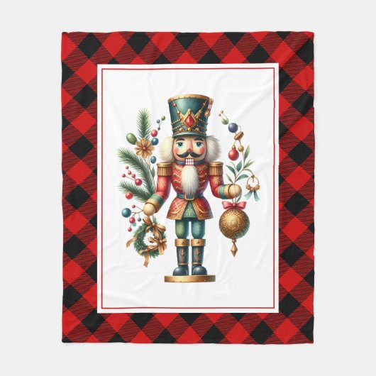 Weihnachtsthema Nutcracker Tartan Fleecedecke (Vorderseite)
