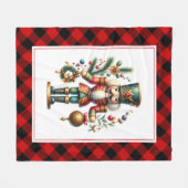 Weihnachtsthema Nutcracker Tartan Fleecedecke (Vorderseite (Horizontal))