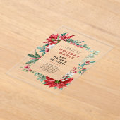 Weihnachtsthema Poinsettia Rahmen Party Acryleinladungen (Ablage )