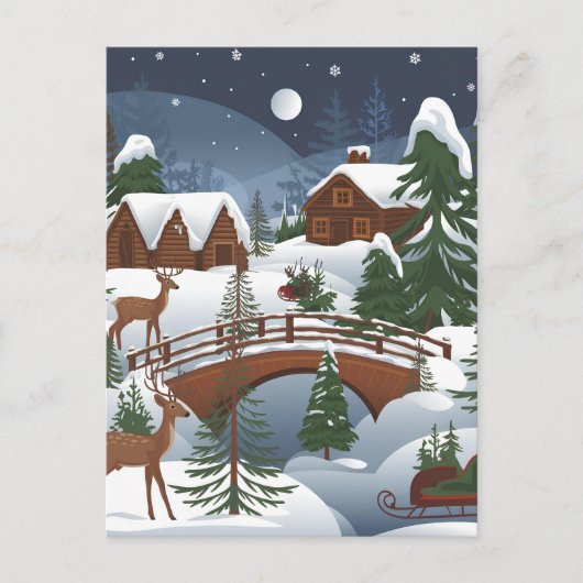 Weihnachtsthema Postkarte (Vorderseite)