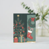 Weihnachtsthema Postkarte (Stehend Vorderseite)