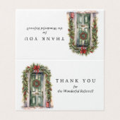 Weihnachtsthema Real Anwesen Empfehlungskarte (Außenseite Aufgefaltet)