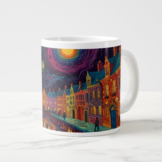 Weihnachtsthema Schöne alte Stadt in Belgien Jumbo-Tasse (Vorderseite Rechts)