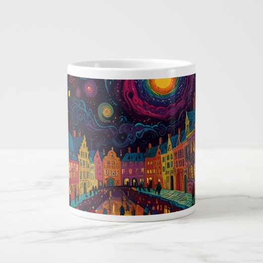 Weihnachtsthema Schöne alte Stadt in Belgien Jumbo-Tasse (Vorderseite)