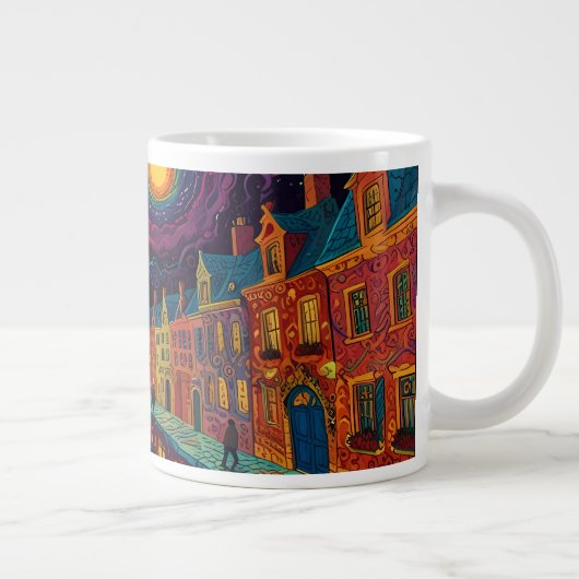 Weihnachtsthema Schöne alte Stadt in Belgien Jumbo-Tasse (Rechts)